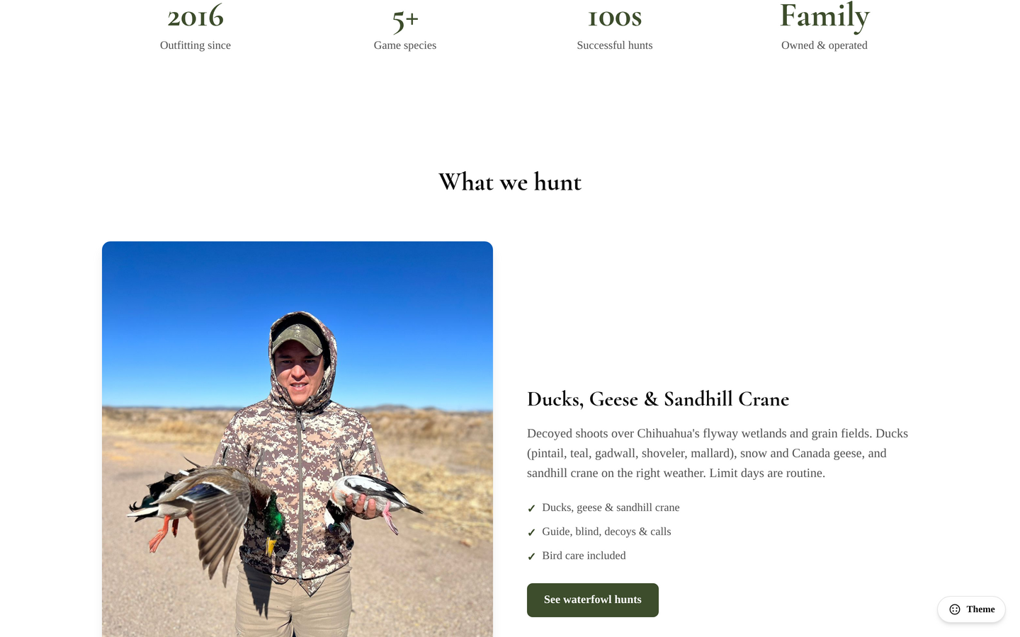 Old Mexico Wing Shooters — a wingshooting lodge site